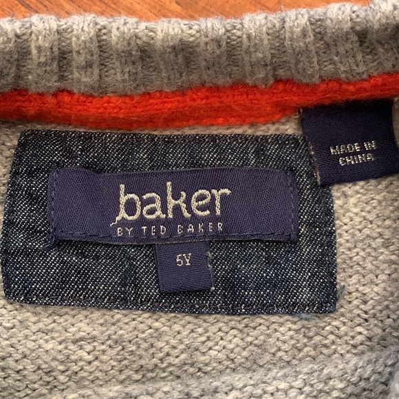 Boys “Ted by Ted Baker” Gray Sweater with intarsia dapper hound dog Size 5y - Picture 5 of 8